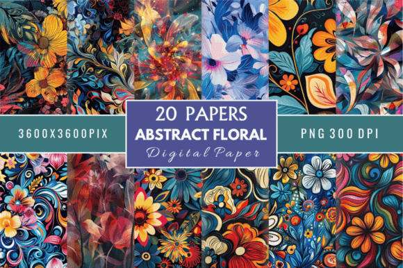 Download Abstract Floral Digital Paper Bundle - Premium Bundle