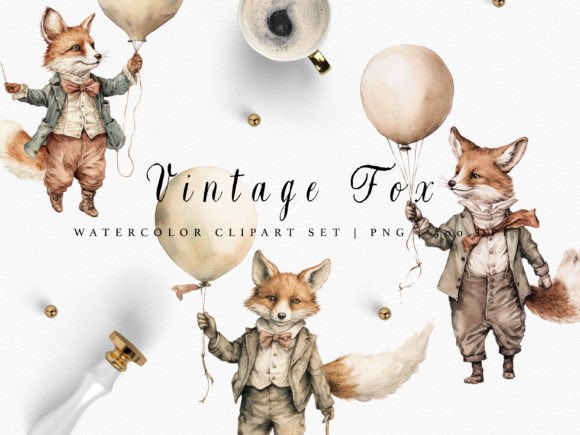 Download Vintage Nursery Fox Clipart Bundle - Fox clipart Collection