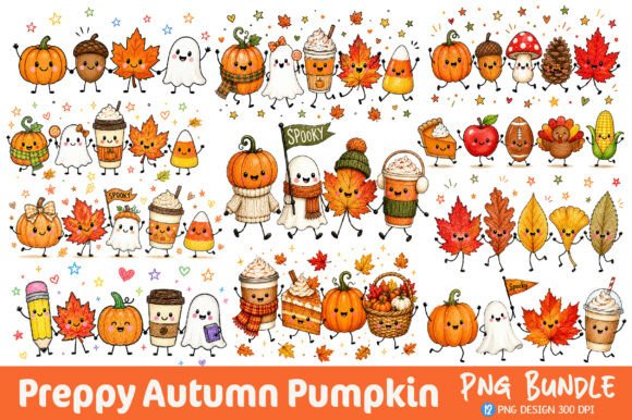 Download Preppy Autumn Pumpkin PNG Bundle - Pumpkin png Collection