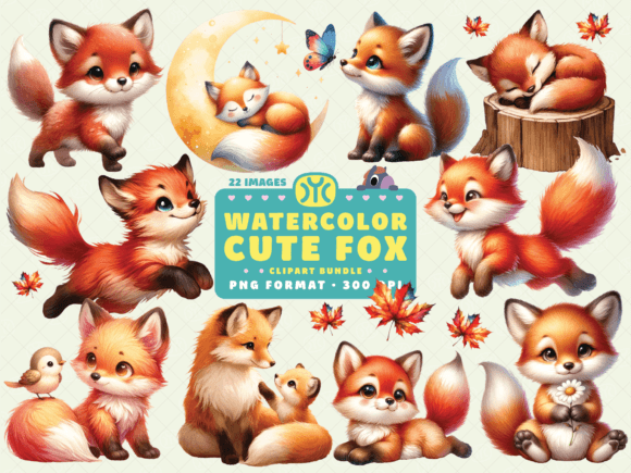 Download Watercolor Cute Fox Clipart - Fox clipart Collection