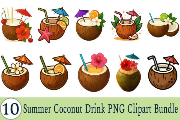 Download Summer Coconut Drink PNG Clipart Bundle - Drink Collection