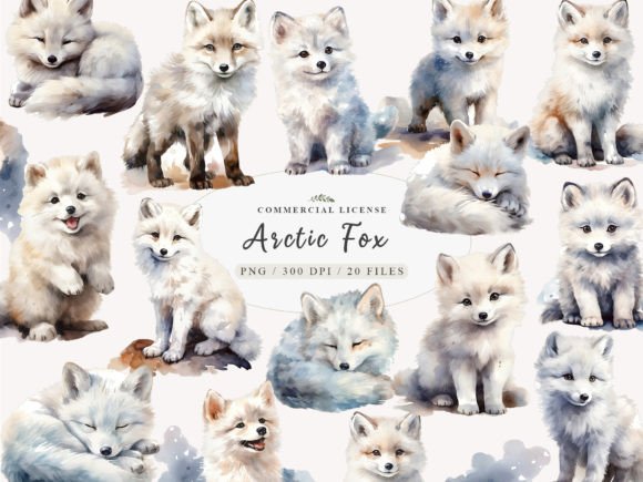 Download Watercolor Arctic Fox Clipart - Fox clipart Collection