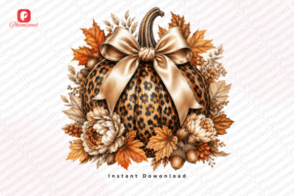 Download Coquette Fall Leopard Print Pumpkin PNG - Pumpkin png Collection